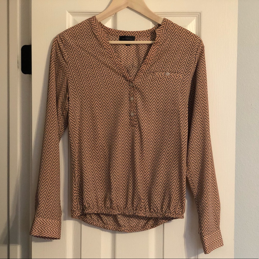 The Limited long sleeve Chevron work blouse